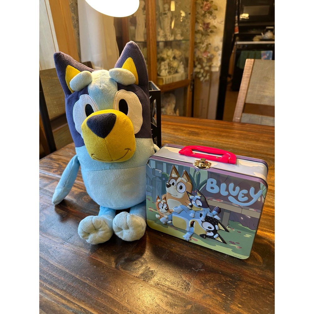 Bluey Plush Toy 17" and‎ Tin Lunchbox Kids